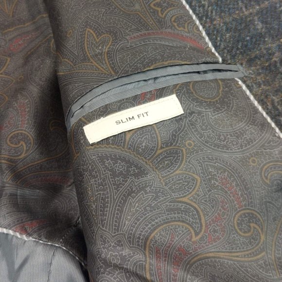 Joseph Abboud Men 100% Wool Blazer 2 Button Jacket Brown Sport Coat Elbow Patch - Picture 2 of 14